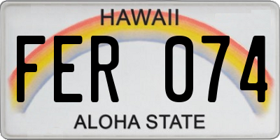 HI license plate FER074