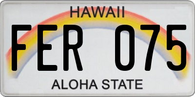 HI license plate FER075