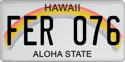HI license plate FER076