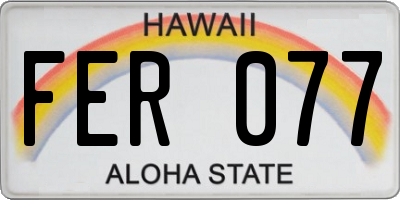 HI license plate FER077