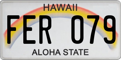 HI license plate FER079