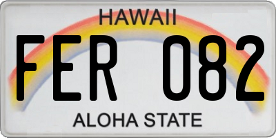 HI license plate FER082