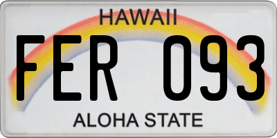 HI license plate FER093