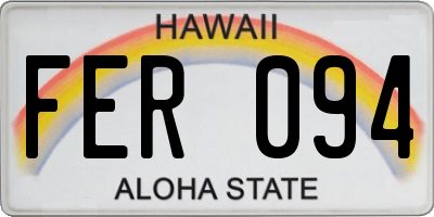 HI license plate FER094