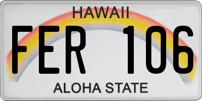HI license plate FER106