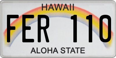 HI license plate FER110