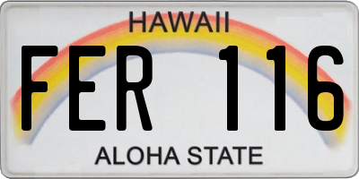HI license plate FER116