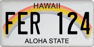 HI license plate FER124