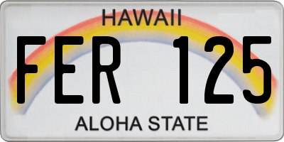 HI license plate FER125