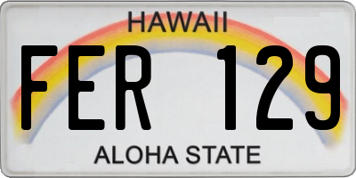 HI license plate FER129