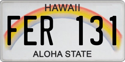 HI license plate FER131