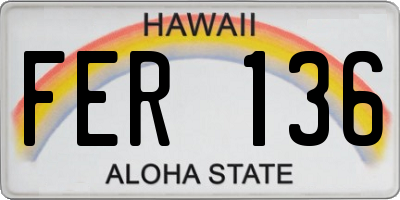 HI license plate FER136