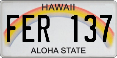 HI license plate FER137