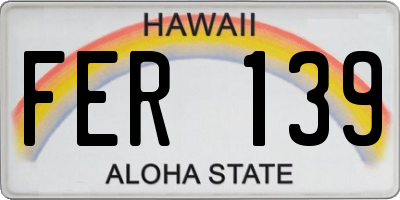 HI license plate FER139
