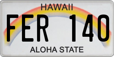 HI license plate FER140