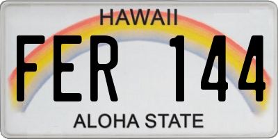HI license plate FER144
