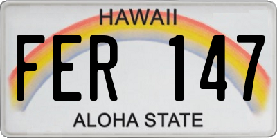 HI license plate FER147