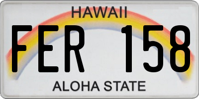 HI license plate FER158