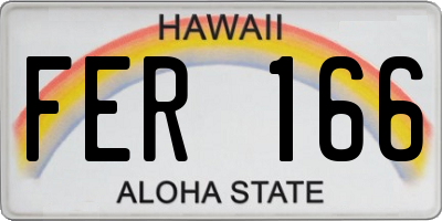 HI license plate FER166
