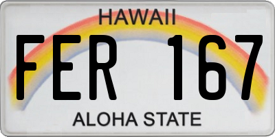 HI license plate FER167