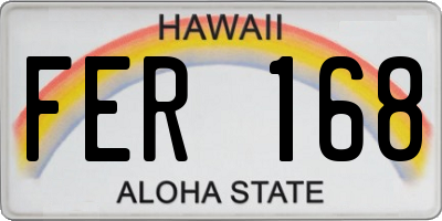 HI license plate FER168