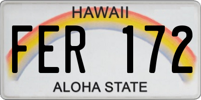 HI license plate FER172