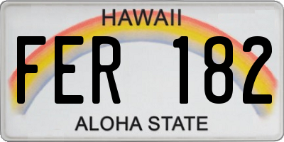 HI license plate FER182