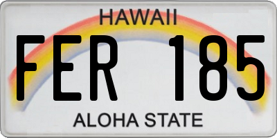 HI license plate FER185