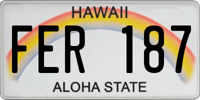 HI license plate FER187