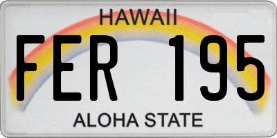 HI license plate FER195