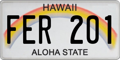 HI license plate FER201