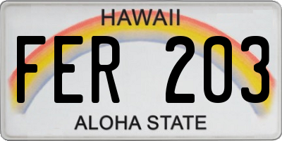 HI license plate FER203