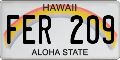 HI license plate FER209