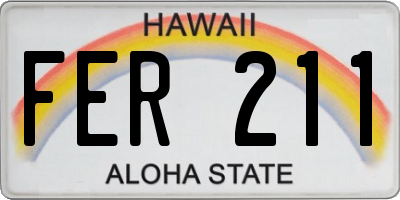 HI license plate FER211