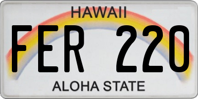 HI license plate FER220
