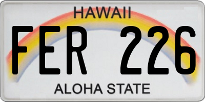 HI license plate FER226