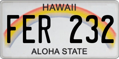 HI license plate FER232