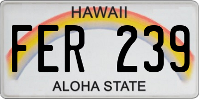 HI license plate FER239