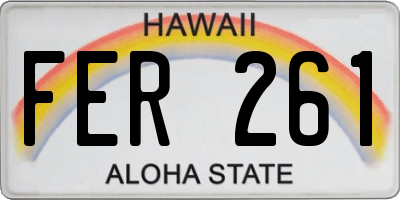 HI license plate FER261