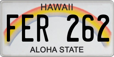 HI license plate FER262