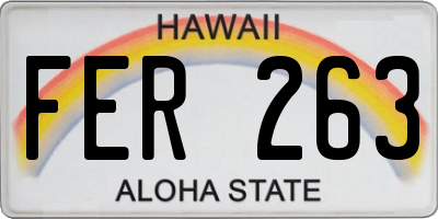 HI license plate FER263
