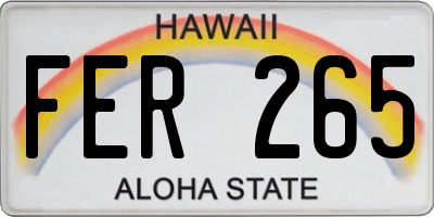 HI license plate FER265