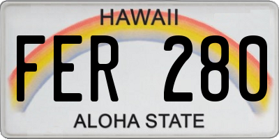 HI license plate FER280