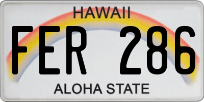 HI license plate FER286