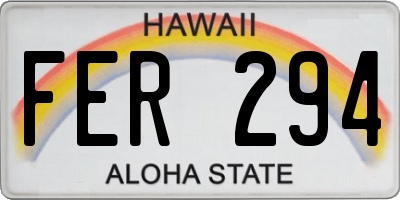 HI license plate FER294