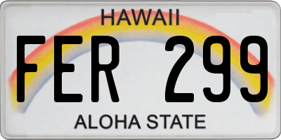 HI license plate FER299