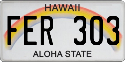 HI license plate FER303