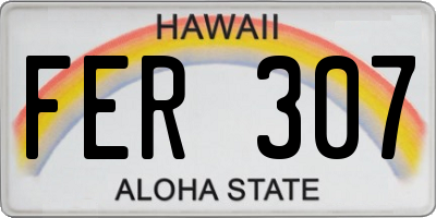 HI license plate FER307