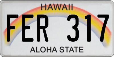 HI license plate FER317