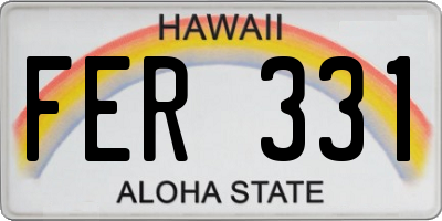 HI license plate FER331